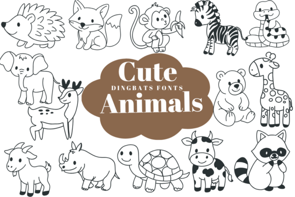 Cute Animals Dingbats Font