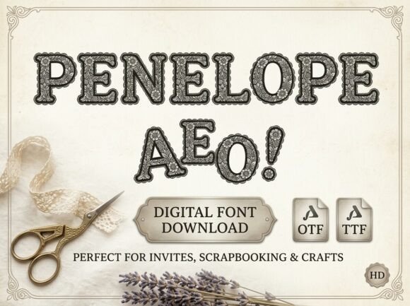 Penelope Font: Where Victorian Lace Meets Modern Digital Design